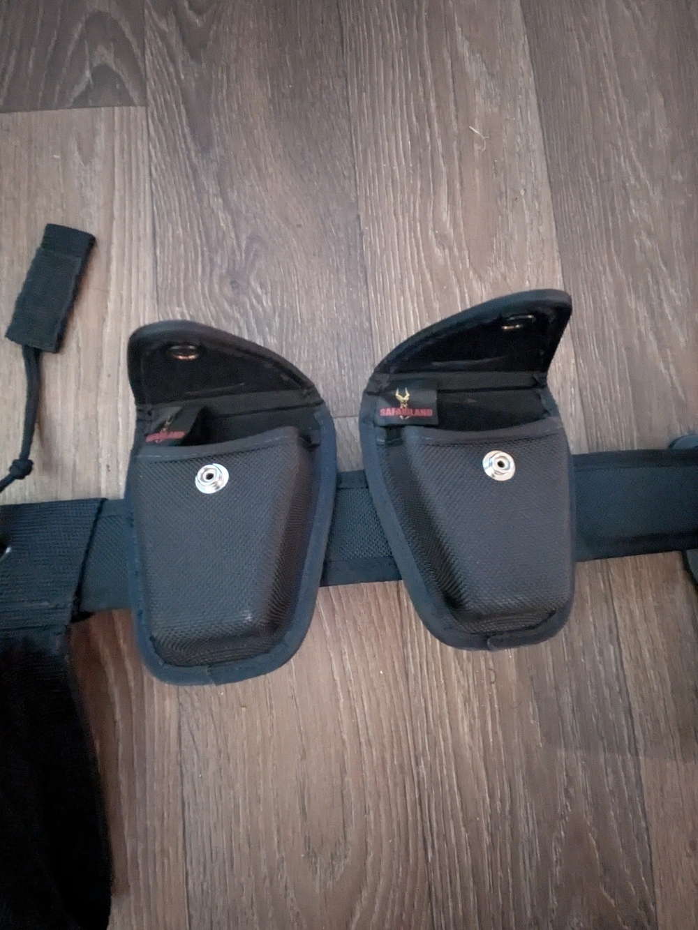 Black Tactical Duty Belt with Holster and Pouches - Picture 3 of 6